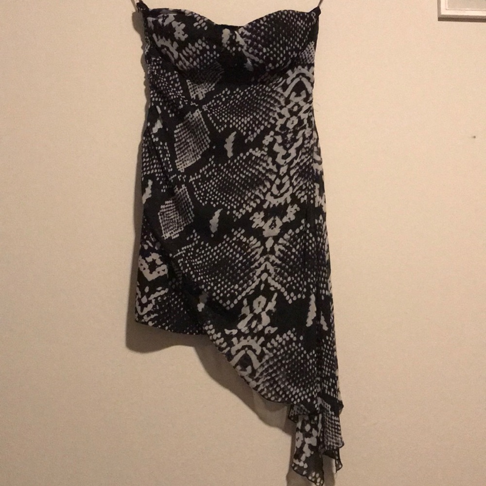 Sexy strapless High Low mini dress